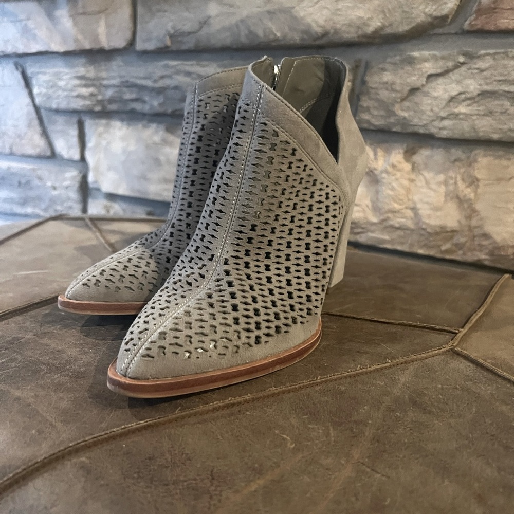 Vince Camuto Suede Ankle Boot with Kitten heal